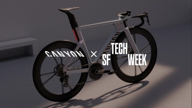 De Canyon Predict-conceptracefiets met het logo van SF Tech Week